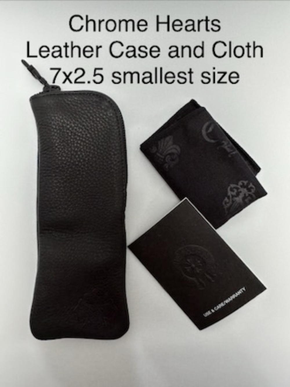Chrome Hearts Small Soft Leather Eyewear Case with Cloth - Dagger Zipper
